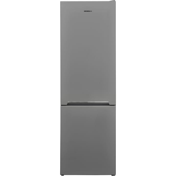 Хладилник с фризер Heinner HC-V268SF+, 268 л, Клас A+, LED осветление, Механично управление, Регулируем термостат, Сребрист