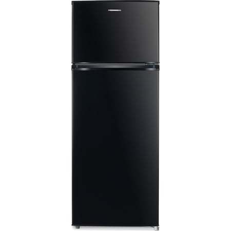 Frigider cu doua usi Heinner HF-M207BKA+, 204 l, Clasa A+, Iluminare LED, Control mecanic, H 144 cm, Negru