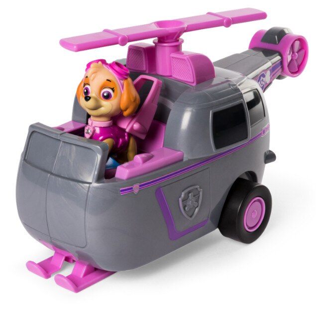 Figurina Paw Patrol cu elicopter, Patrula de catelusi, Roz/ Gri - eMAG.ro