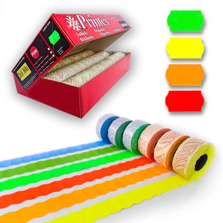 10 ролки Оранжеви Етикети 26х16mm printex за двуредови маркиращи клещи