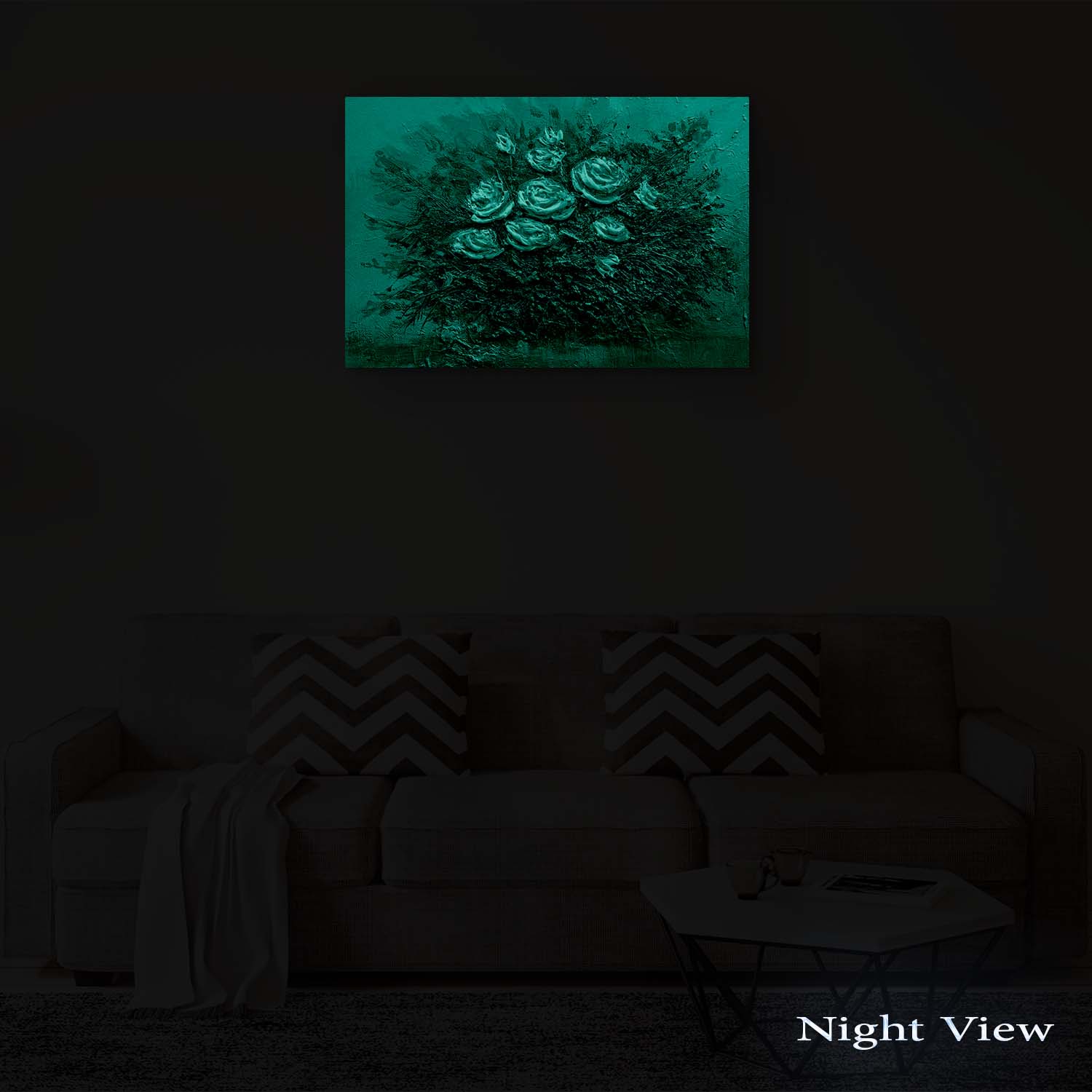 Startonight DualView Festmény Yellow Roses Jealousy Symbol, Világít a