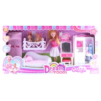 Set Papusa si Sufragerie de jucarie, Multicolor, 66 cm