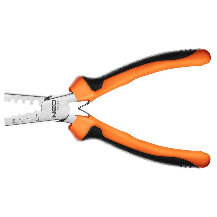 Клещи за кримпване на конектори 1.5-6 mm2, 140mm, Neo 01-533