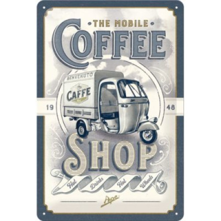 Ape - The Mobile Coffee Shop - fémtábla