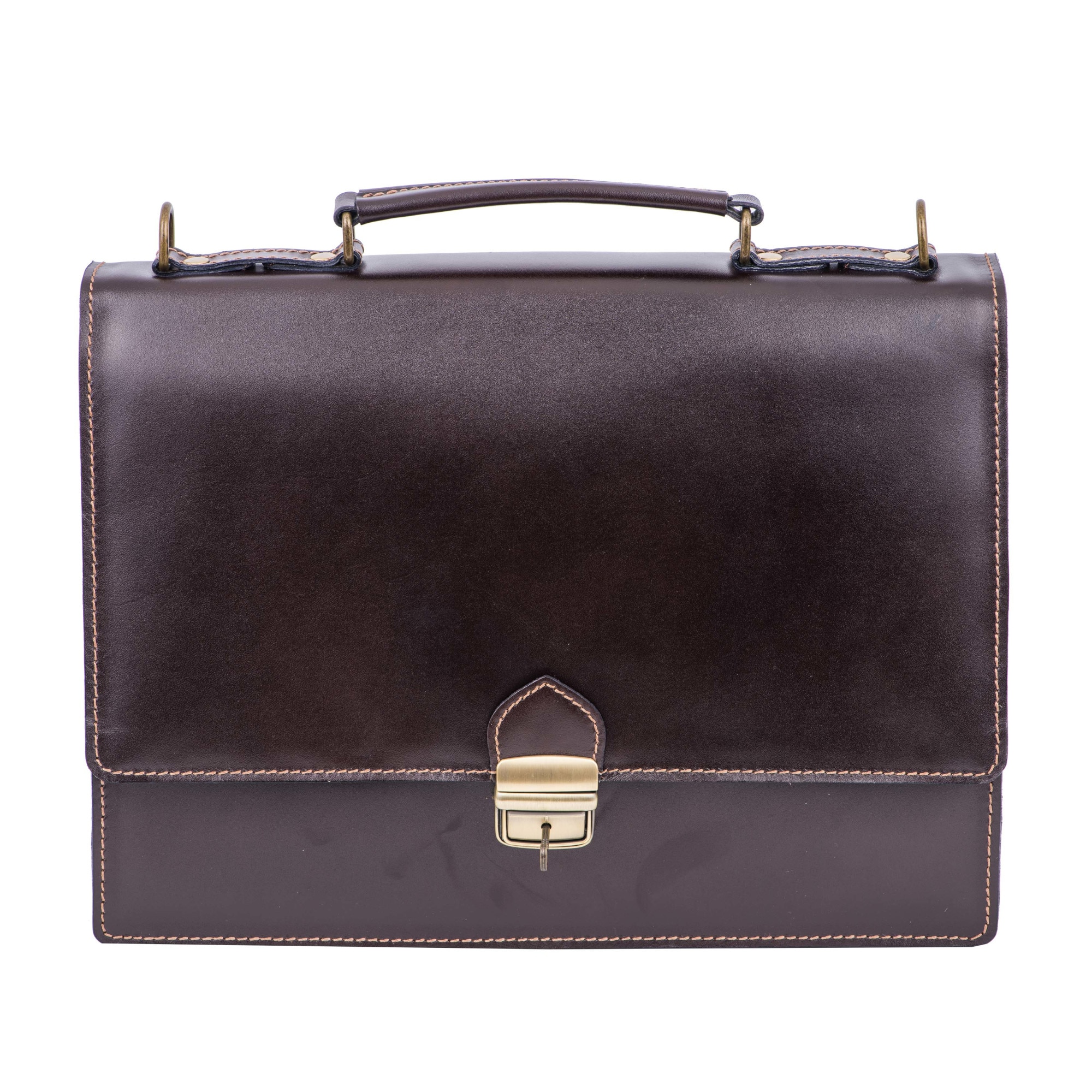 Servieta din piele barbati, Toro Nero, executive hipster brown