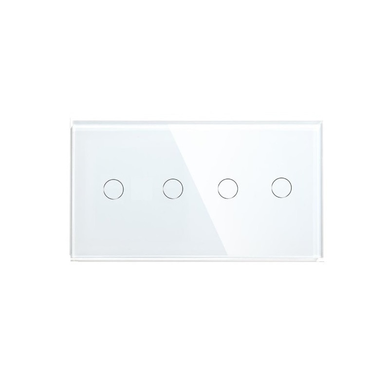 Intrerupator Smart Touch dublu+dublu WiFi compatibil cu Alexa, Google Home, IFTTT Alb