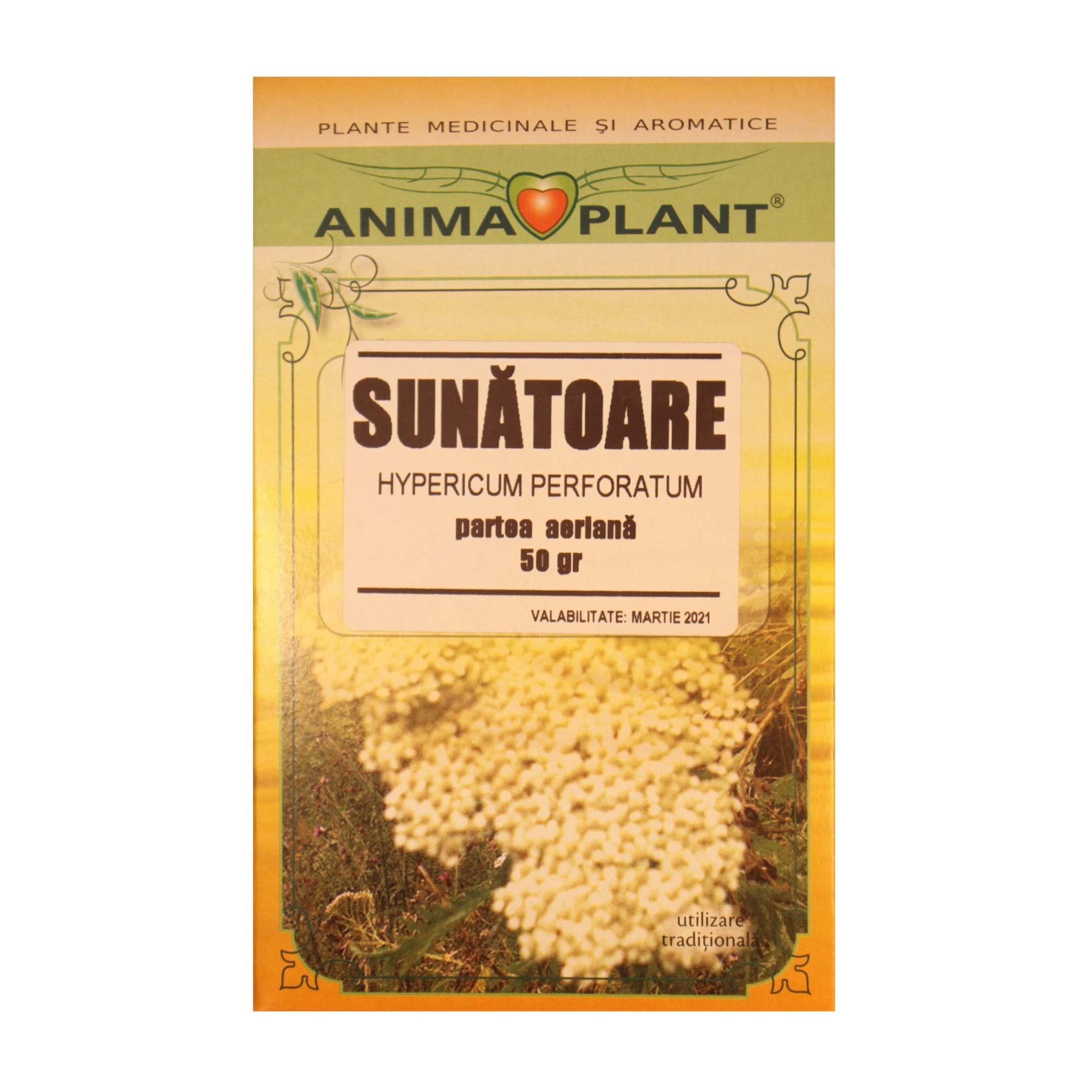 Sunatoare, Hypericum perforatum, parte aeriana ,planta maruntita, pentru ceai.50g