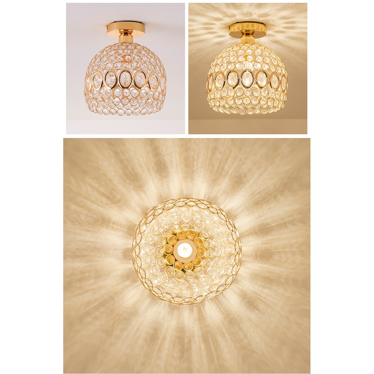 Lustra 339/250 auriu, cristal, schelet inox, inaltime ajustabila 30-90 cm, dulie E27