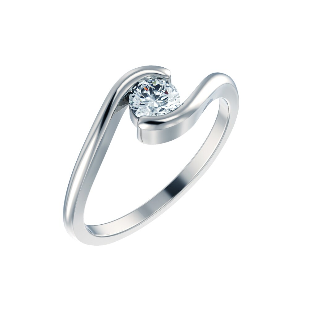 Inel de logodna, Valmand, model i0051, din Aur Alb cu Diamant incolor 0.25ct