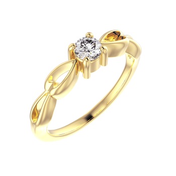 Inel de logodna, Valmand, model i1001, din Aur Galben cu Diamant incolor 0.25ct Inel de logodna, Valmand, model i1001, din Aur Galben cu Diamant incolor 0.25ct