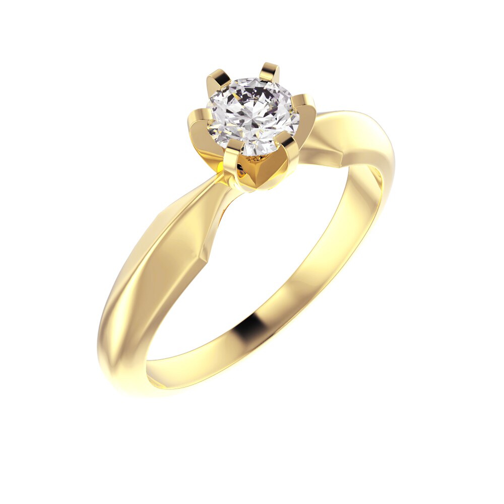 Inel de logodna, Valmand, model i0176, din Aur Galben cu Diamant incolor 0.25ct