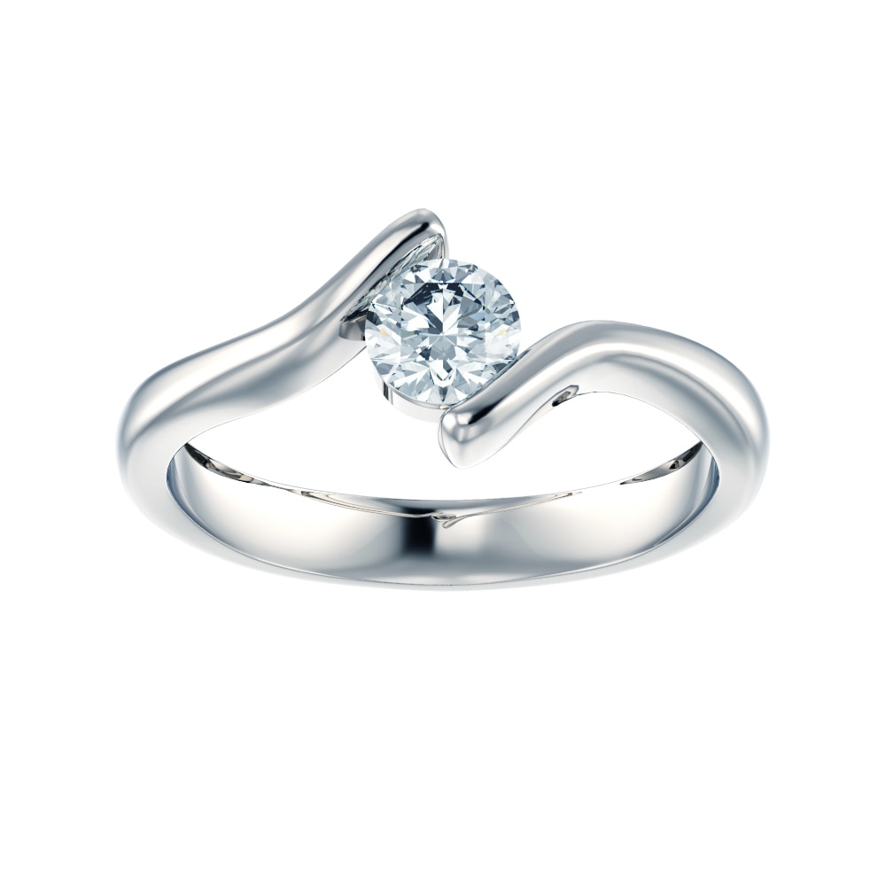 Inel de logodna, Valmand, model i0601, din Aur Alb cu Diamant incolor 0.25ct