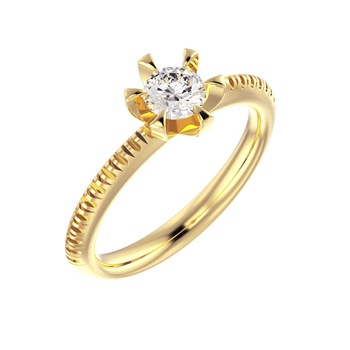 Inel de logodna, Valmand, model i2201, din Aur Galben cu Diamant incolor 0.25ct Inel de logodna, Valmand, model i2201, din Aur Galben cu Diamant incolor 0.25ct