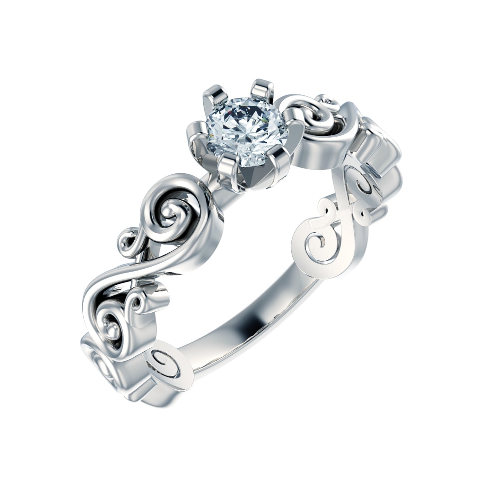 Inel de logodna, Valmand, model i11321, din Aur Alb cu Diamant incolor 0.25ct