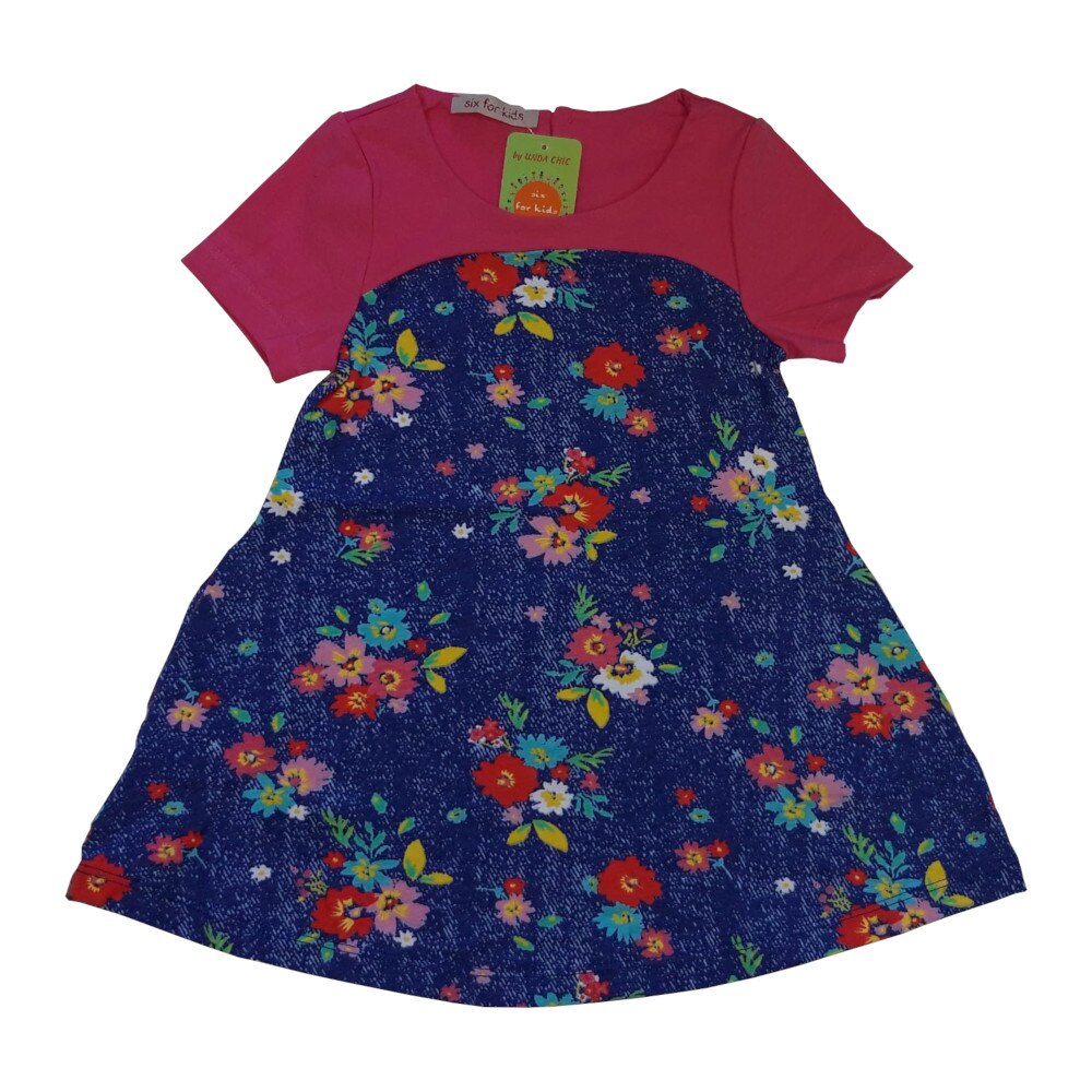 Rochita Angela, Six for Kids, bumbac, Roz/Albastru