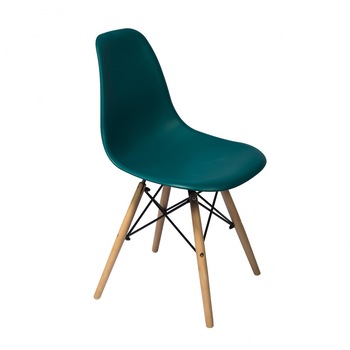 Scaun living turcoaz, 46.5x56x81cm, picioare lemn de fag Scaun living turcoaz, 46.5x56x81cm, picioare lemn de fag