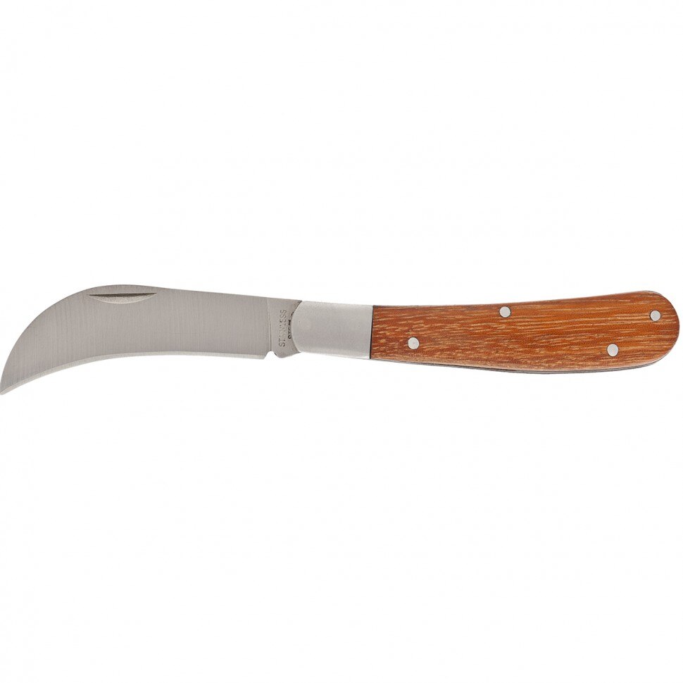 Briceag de gradina 170 mm, lama curbata, maner lemn, PALISAD