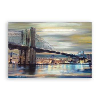 Tablou Canvas - Brookly Bridge, Manhattan, Vintage, 80 x 120 cm Tablou Canvas - Brookly Bridge, Manhattan, Vintage, 80 x 120 cm