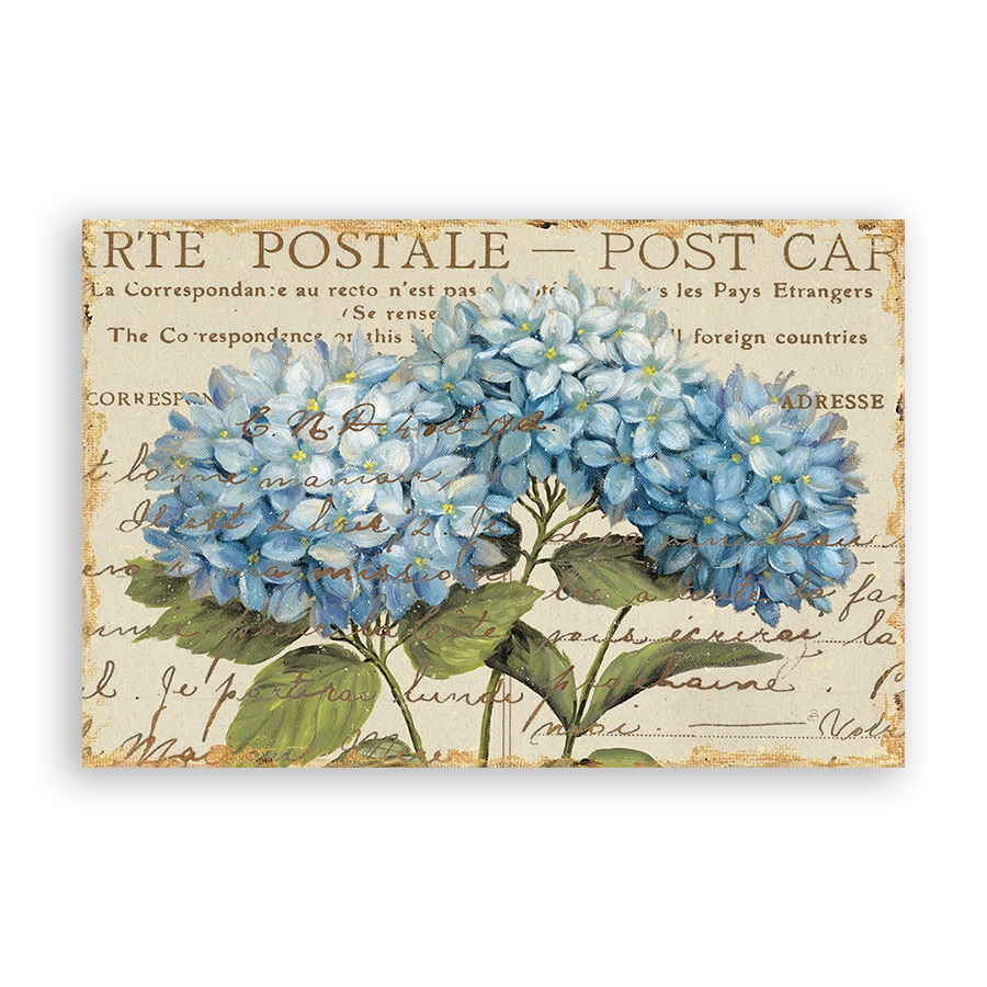 Tablou Canvas - Flori, Post Card, Albastru, 60 x 90 cm