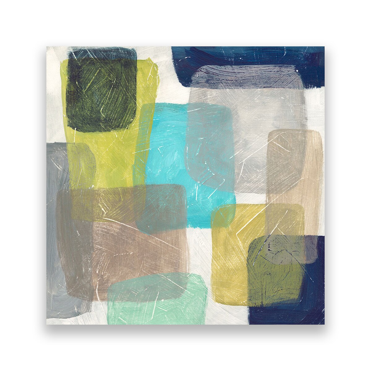 Tablou Canvas - Abstract, Patrate, Multicolor, 80 x 80 cm