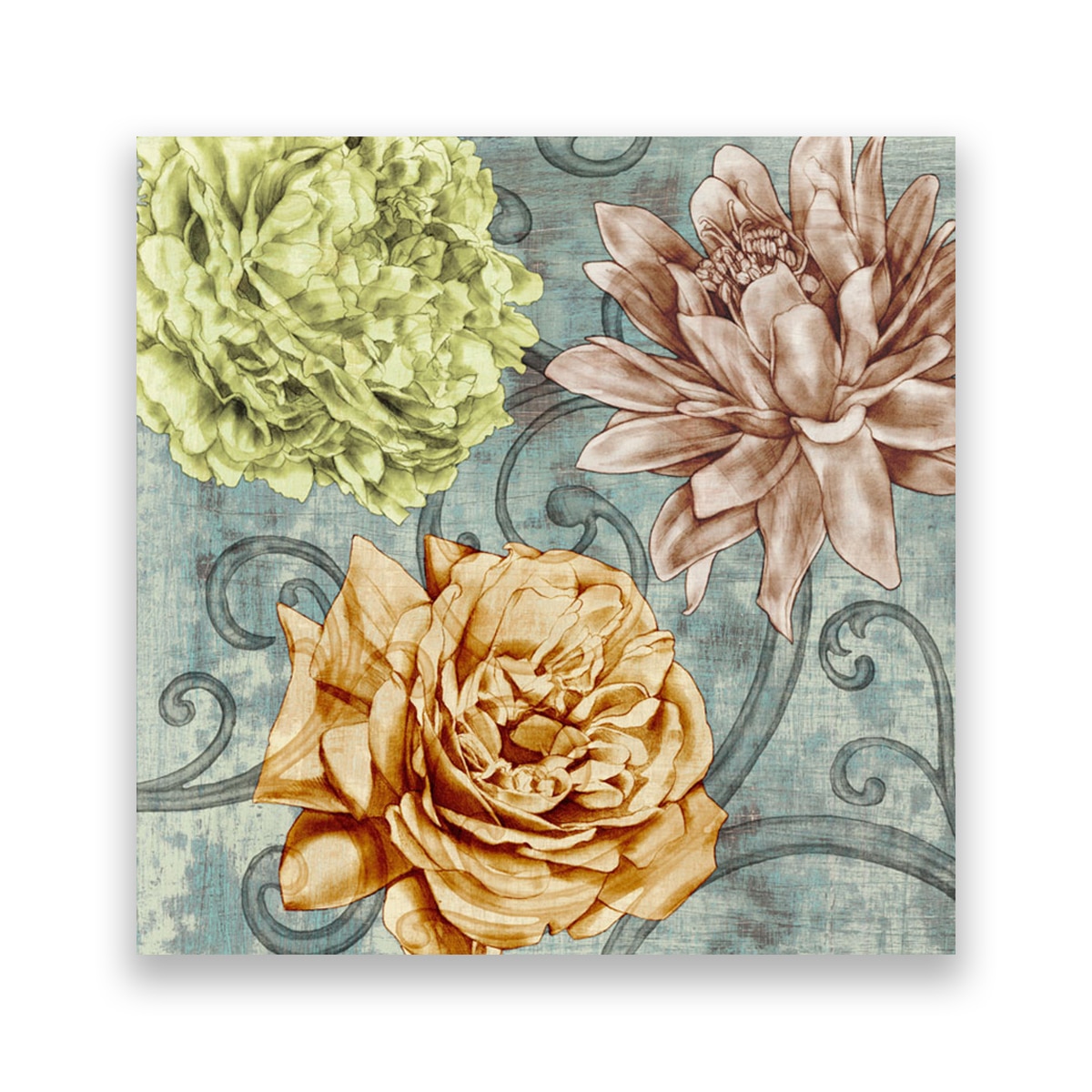 Tablou Canvas - Bujori, Floral, Maronie, 80 x 80 cm