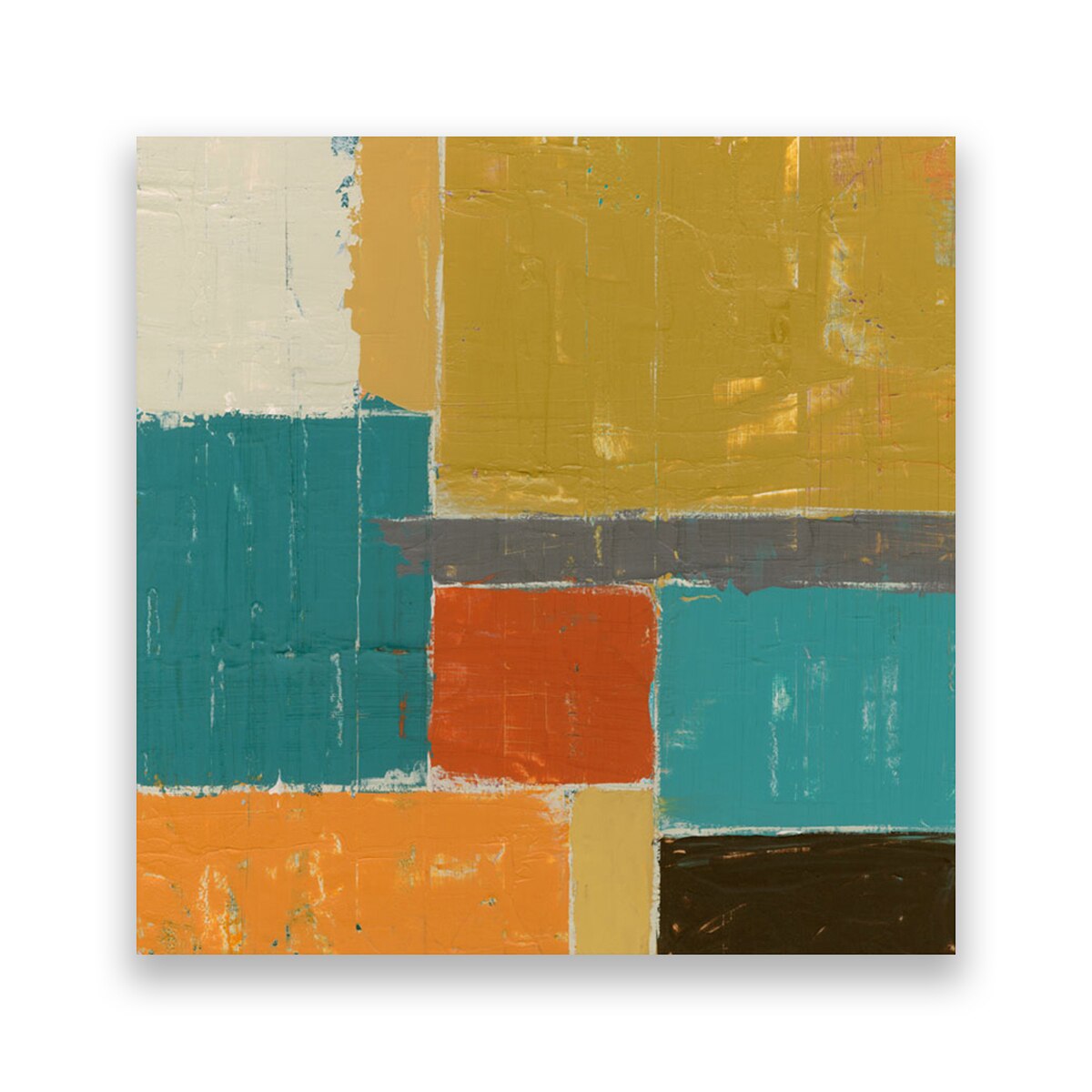 Tablou Canvas - Patrate, Dreptunghi, Linii, Multicolor, 100 x 100 cm