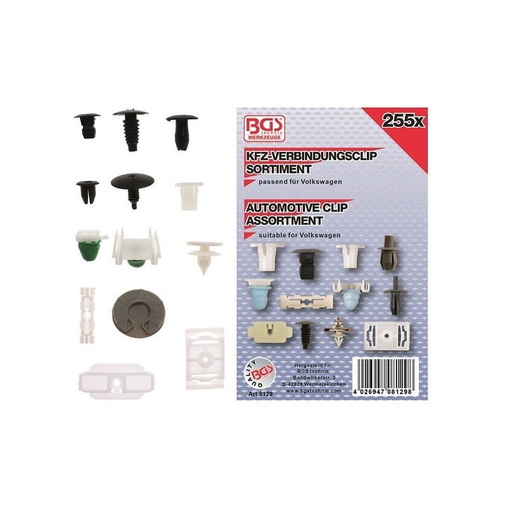 Trusa cu 255 cleme din plastic