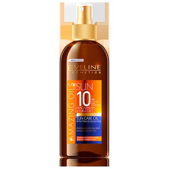Ulei de plaja, Eveline Cosmetics, SPF 10, UVA+UVB, rezistent la apa, 150 ml Ulei de plaja, Eveline Cosmetics, SPF 10, UVA+UVB, rezistent la apa, 150 ml