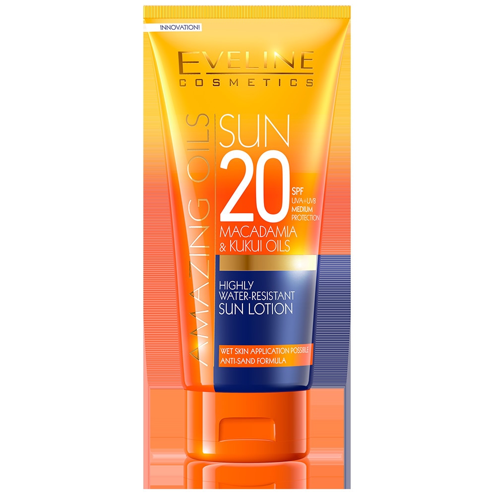 Lotiune de plaja, Eveline Cosmetics, SPF 20, Rezistent La Apa, 200 ml