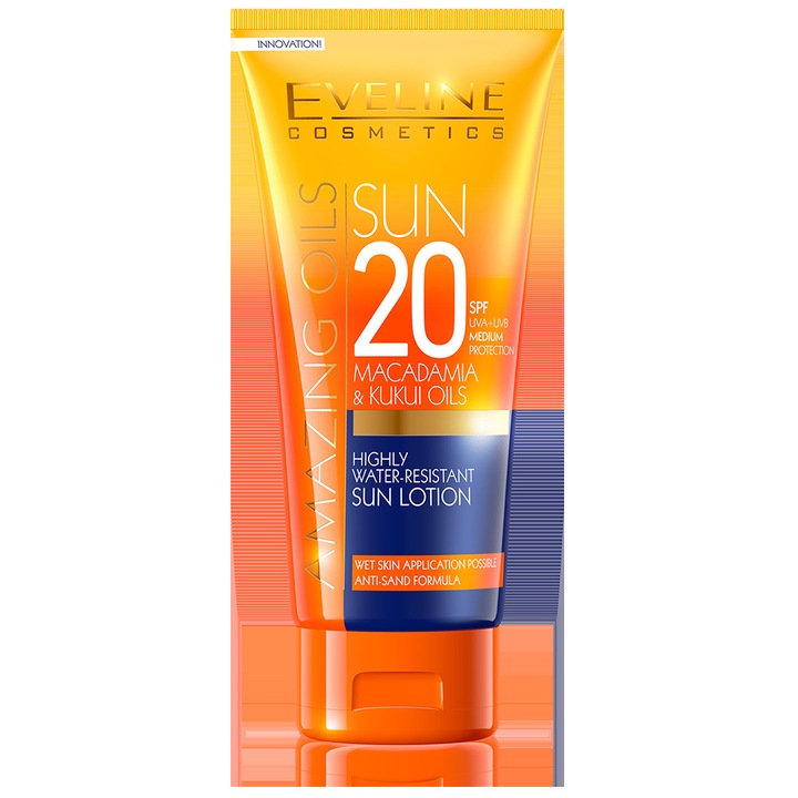 Strandápoló krém, Eveline Cosmetics, SPF 20, Vízálló, 200 ml