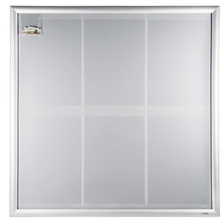 Avizier JJ DISPLAYS cu rama click, format 6xA4 Portrait, pentru expunere documente, diplome, mesaje informationale