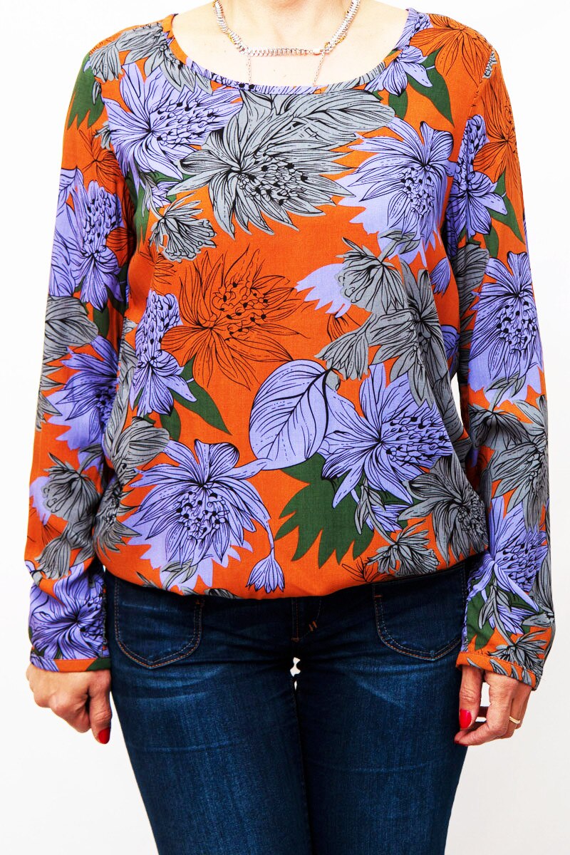 Bluza cu imprimeu Sisters Point 4, Maro