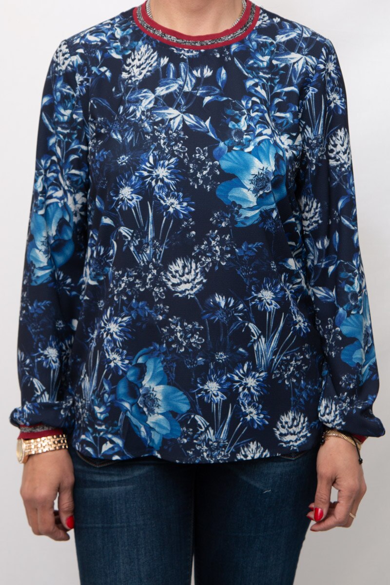 Bluza cu manseta Sisters Point, Albastru