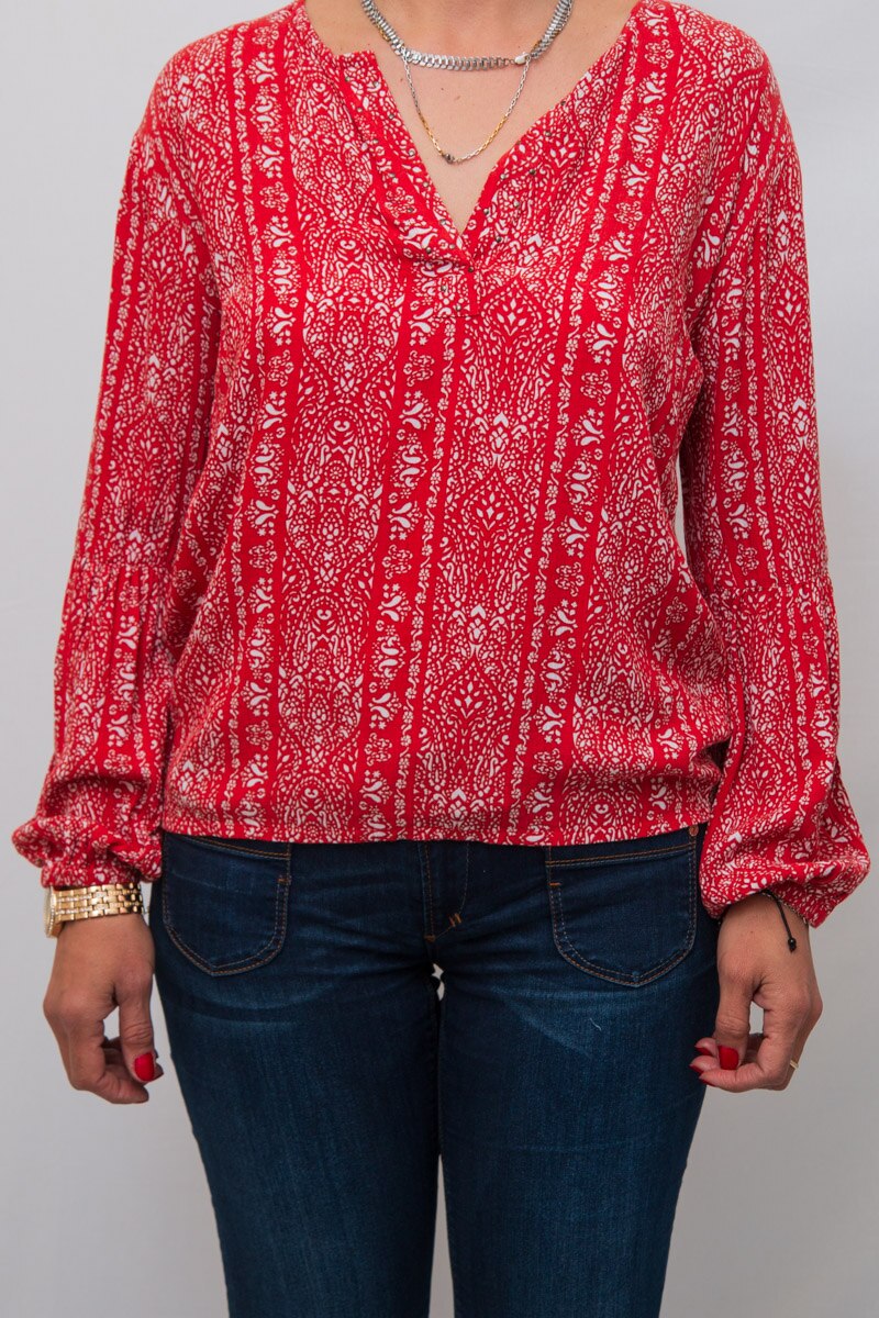 Bluza cu imprimeu Sisters Point 5, Rosu