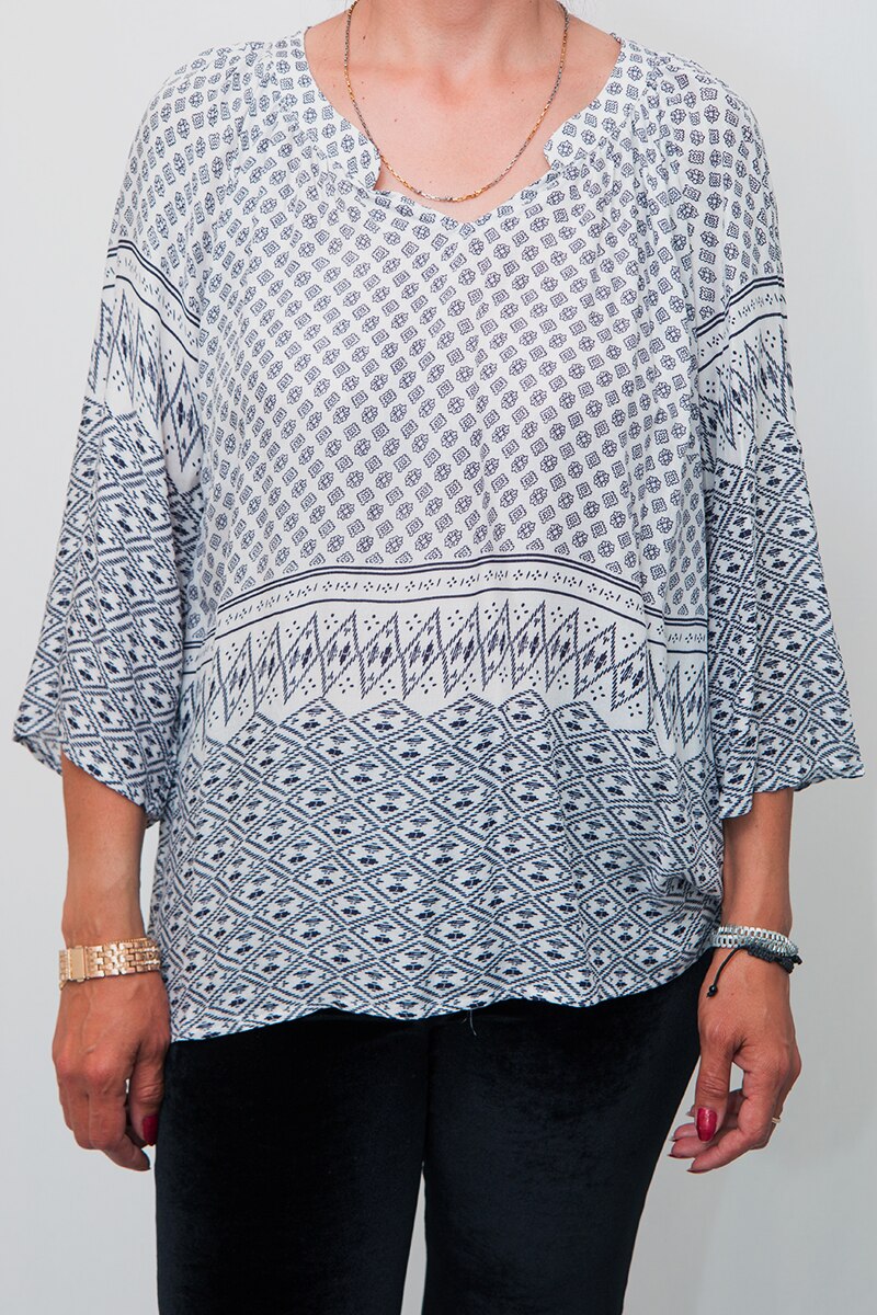 Bluza stil tunica Culture, Alb