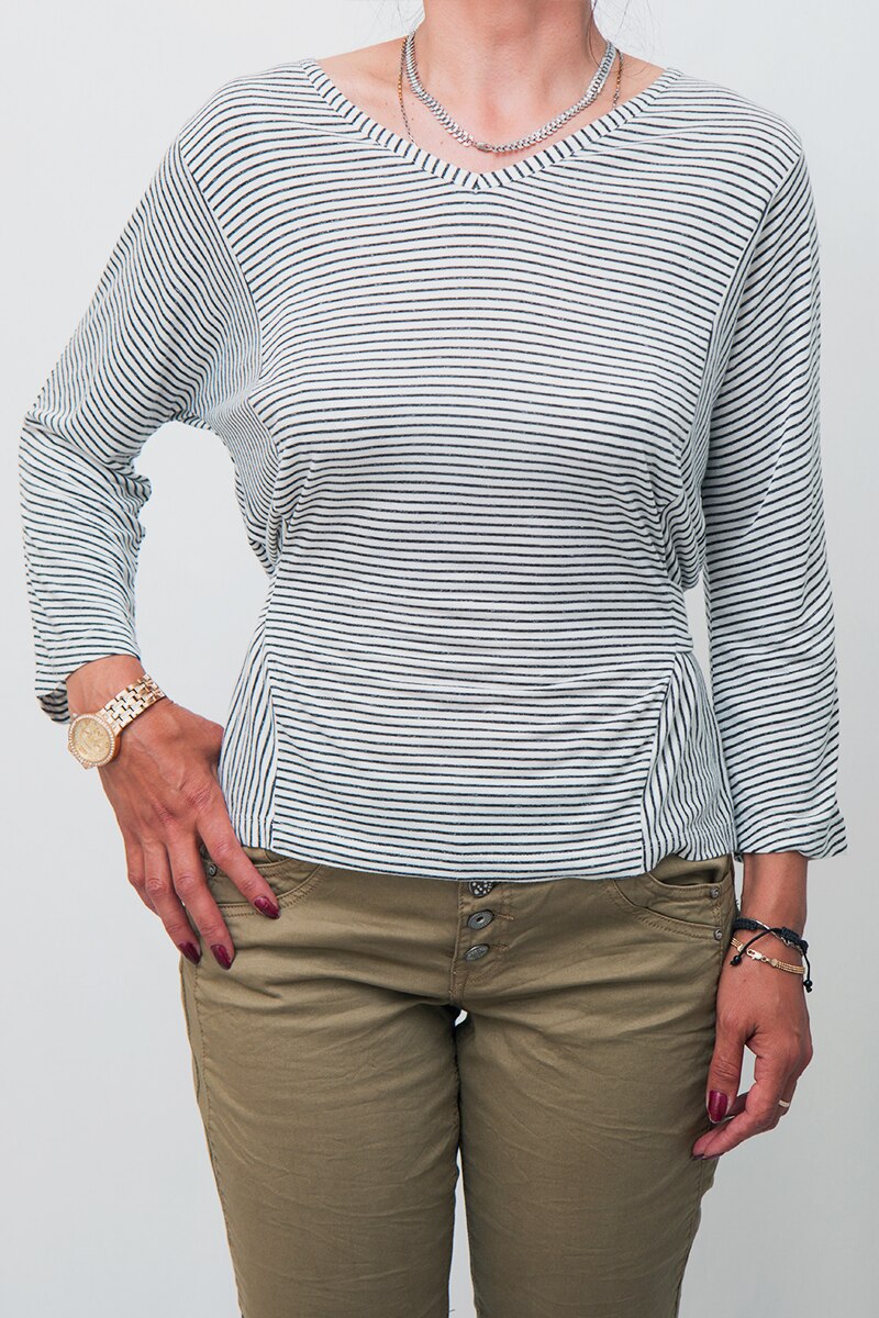 Bluza cu cordon in talie Sisters Point,alb,M