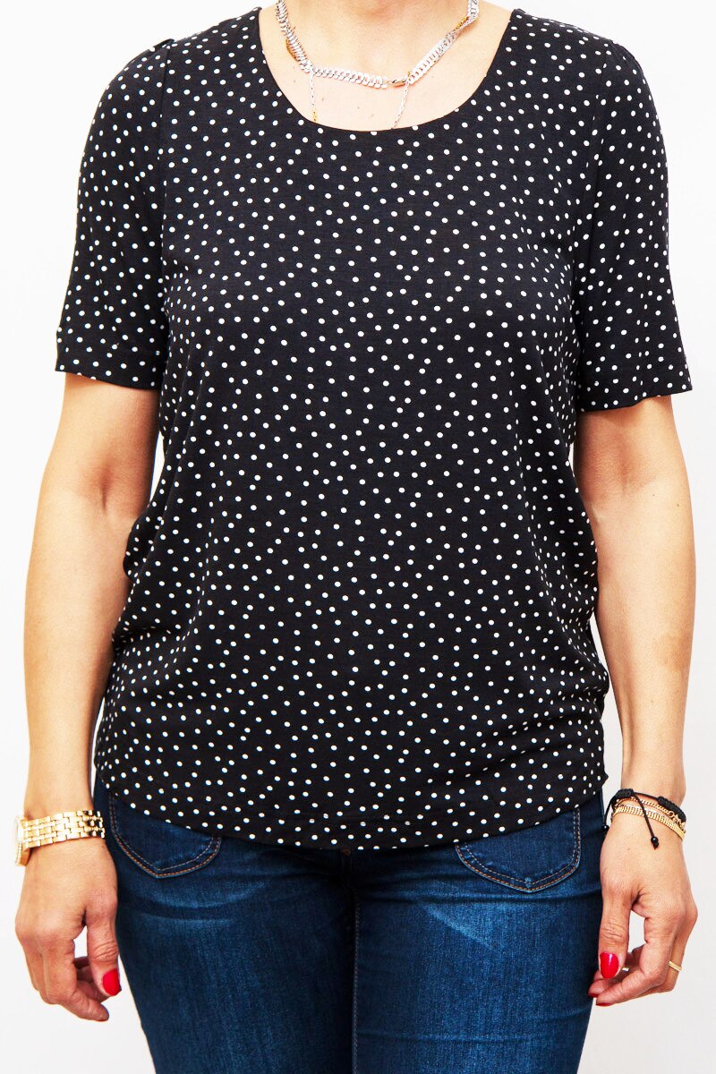 Bluza cu buline Sisters Point, Negru