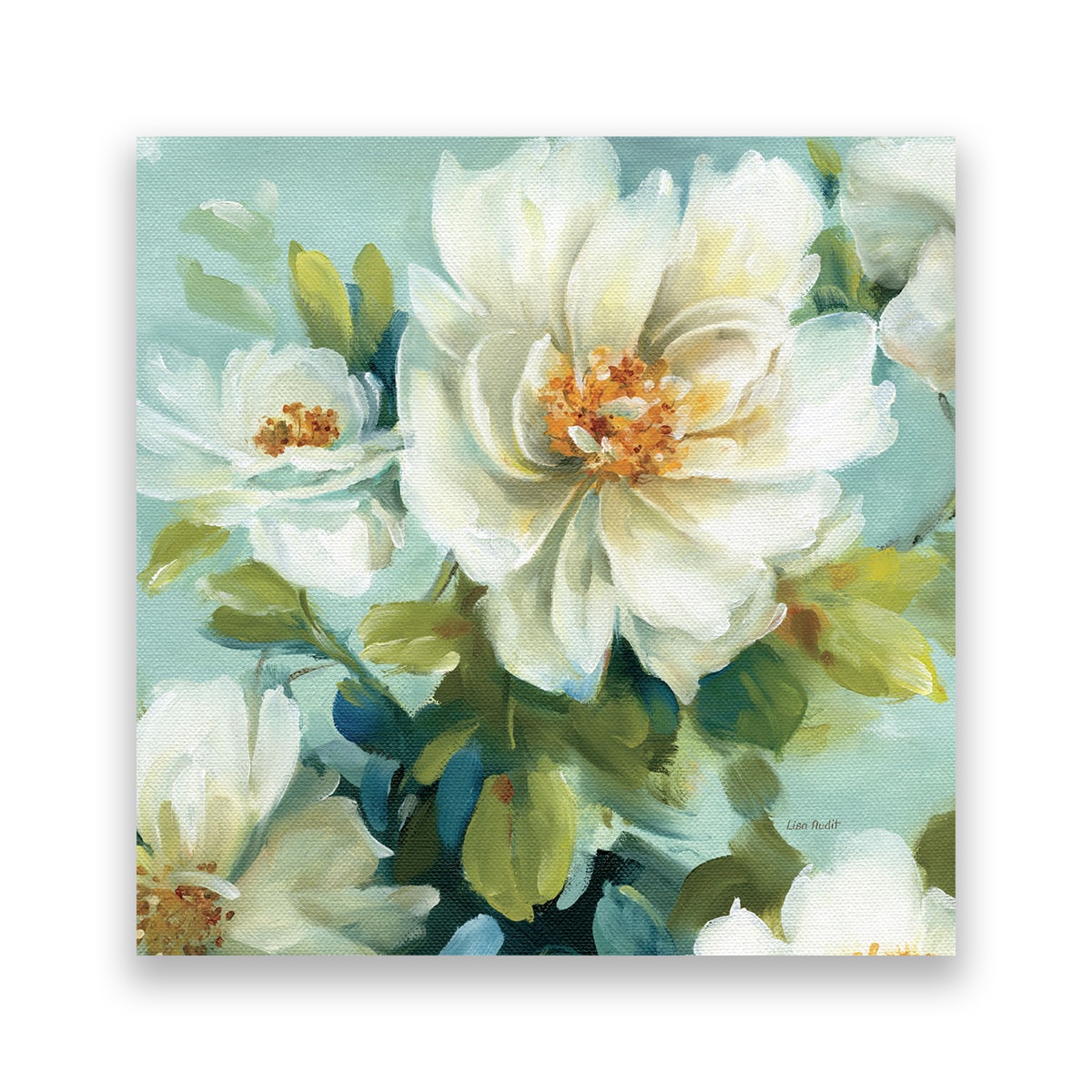 Tablou Canvas - Flori, Nufar, Alb, 100 x 100 cm