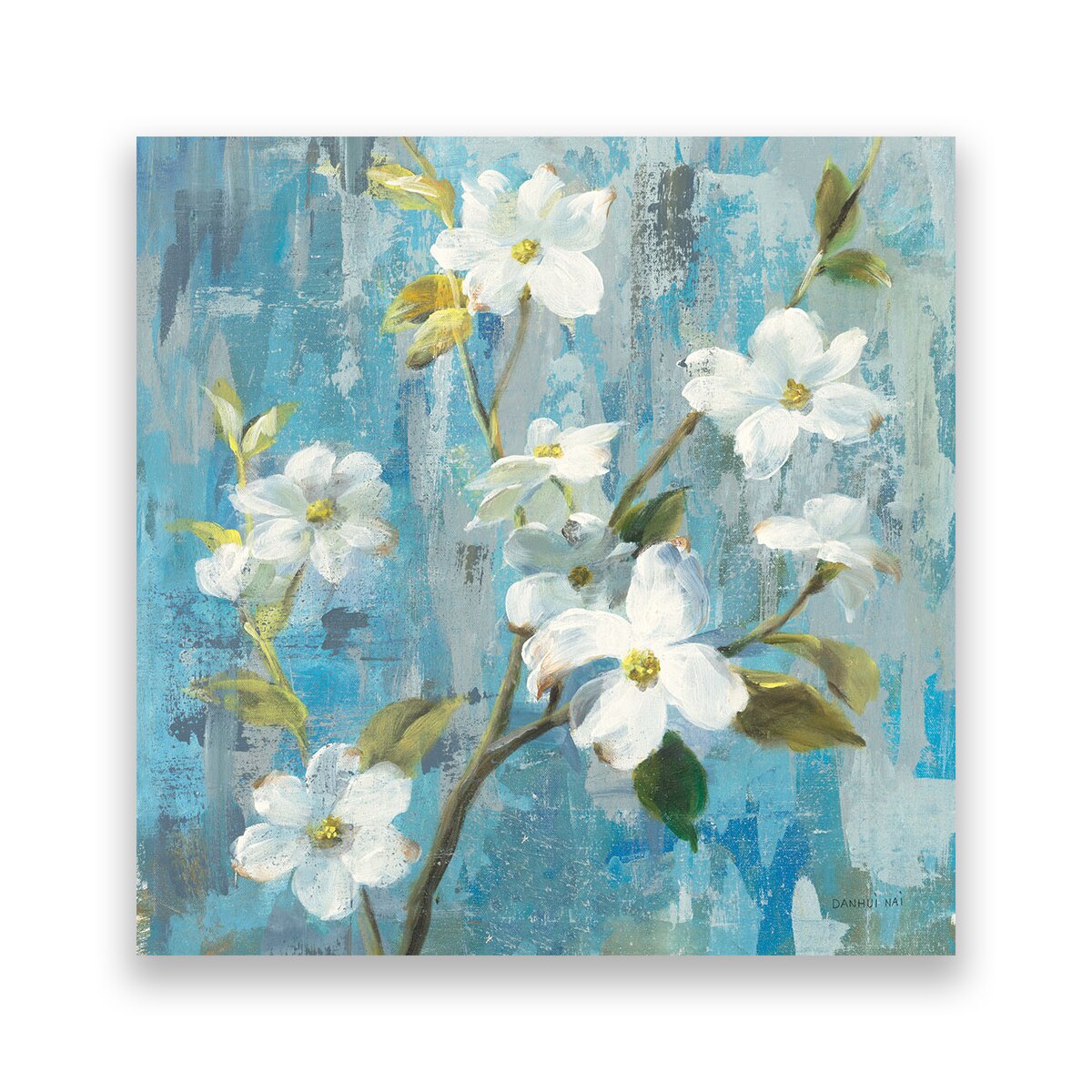 Tablou Canvas - Flori, Alb, Primavara, Danhui Nai, 100 x 100 cm