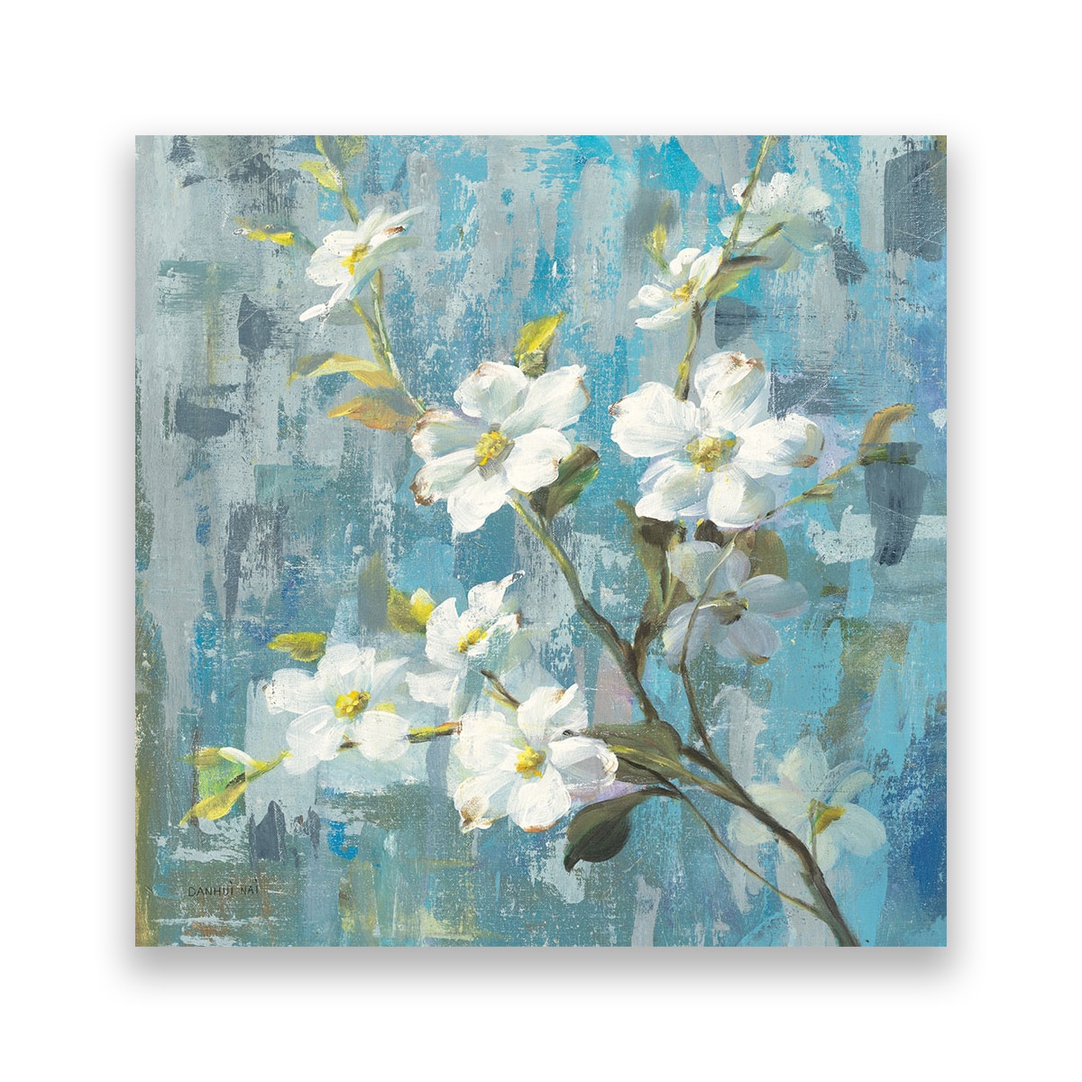 Tablou Canvas - Floral, Alb, Primavara, Danhui Nai, 100 x 100 cm