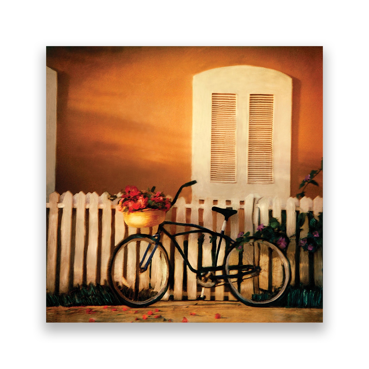Tablou Canvas - Bicicleta, Buchet de Flori, 100 x 100 cm