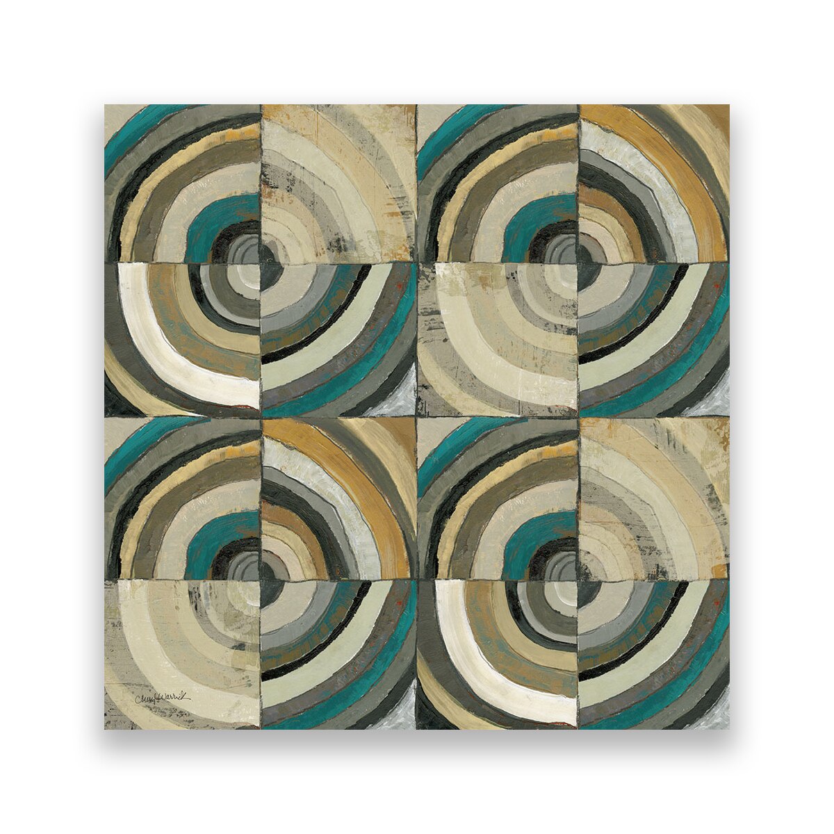 Tablou Canvas - Linii, Cercuri, Abstract, 100 x 100 cm