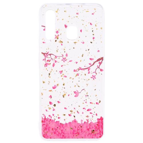 Carcasa Husa Samsung Galaxy A30 model Falling Flowers, Antisoc + Folie sticla securizata Husa Samsung Galaxy A30 Tempered Glass Viceversa