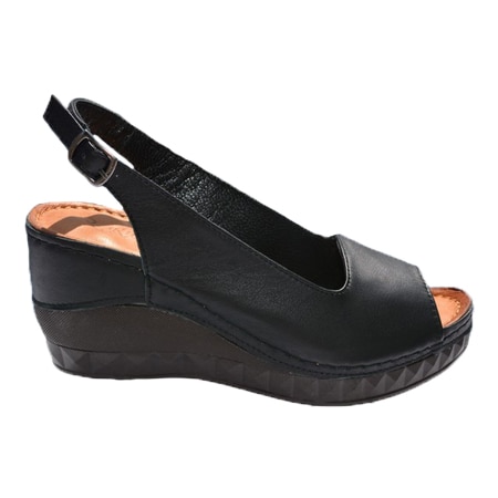 Sandale cu platforma,piele naturala,D&J Exclussive, Negru