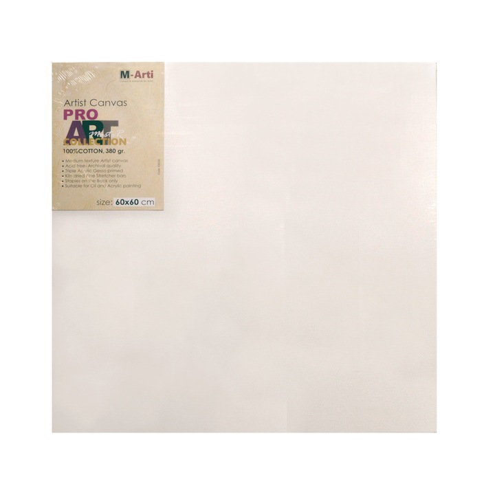 Грундирано платно Pro Art M-Arti, 60 х 60 см, с чамова подрамка