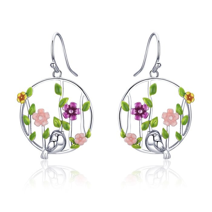 Cercei din argint Blooming Forest