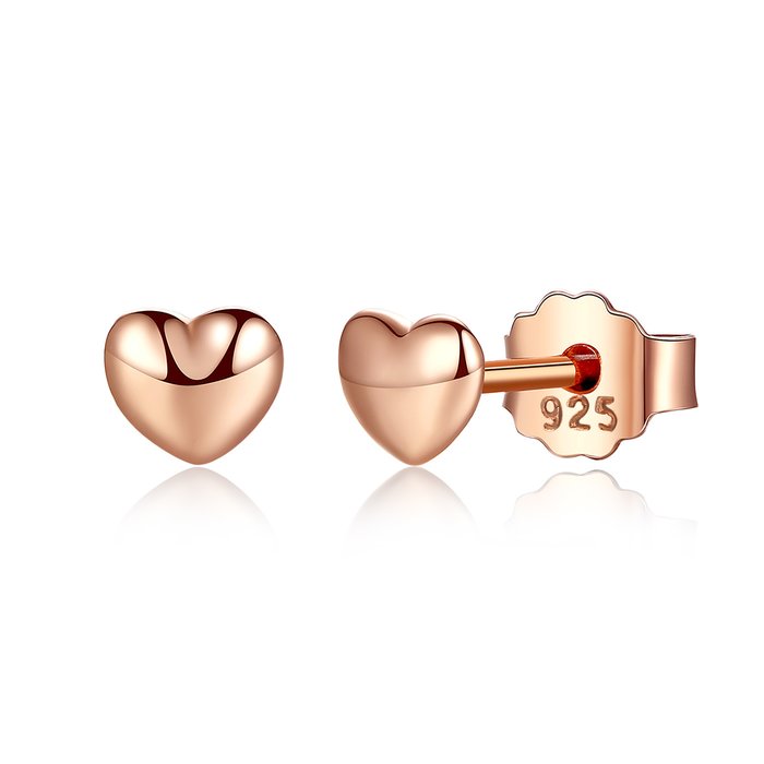 Cercei din argint Gold Petite Hearts