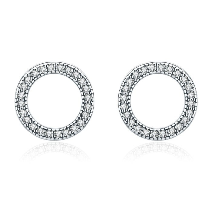 Cercei din argint Luminous Round Circle