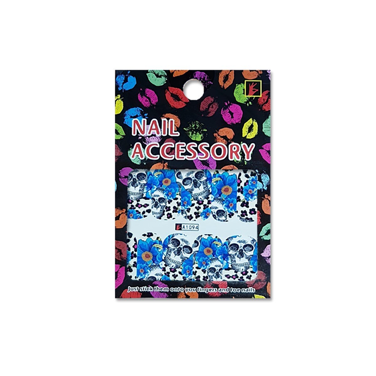 Decoratiuni cu efect acrilic, MoonbasaNails, A1094, Model Cranii, Albastru