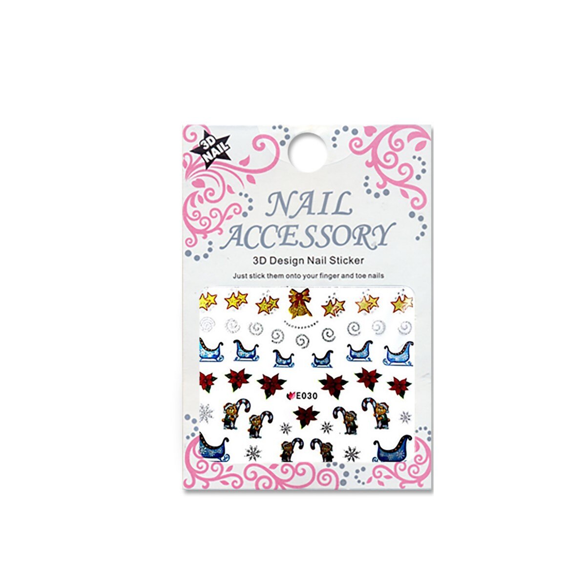 Decoratiuni cu efect acrilic 3D, MoonbasaNails, E030, Christmas, Multicolor